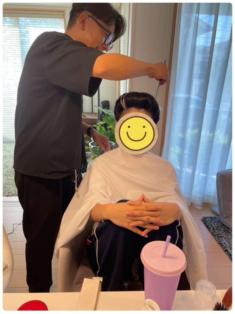 学園祭のヘアセット